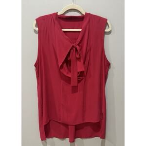 BCBG‎ maxazaria Red Sleeveless tie blouse Shirt Womens Large